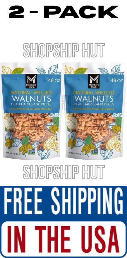 2 PACK - Member's Mark Natural Shelled Walnuts 3 lbs (Total 6 lbs) FREE SHIPPING gallery