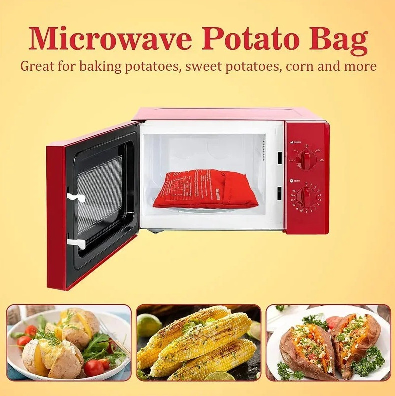 Reusable Microwave Potato Bag Quick Baked Potato Cooker Pouch 4 Minutes gallery