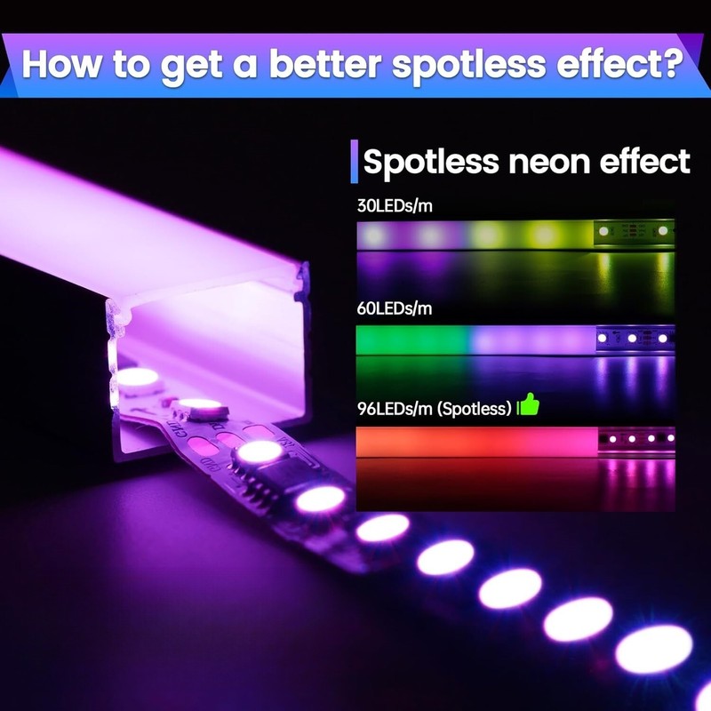 50*20mm LED Strip U Channel Diffuser Surface Mounted Tape Light Aluminum Track gallery