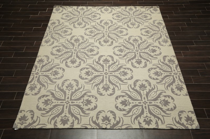 8' x 10' Handmade Wool Loop & Cut Pile Transitional Oriental Area rug 8x10 Beige gallery