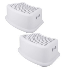 2 Pack Kids Step Stool Stackable Anti Slip Toilet Training Stool Grey