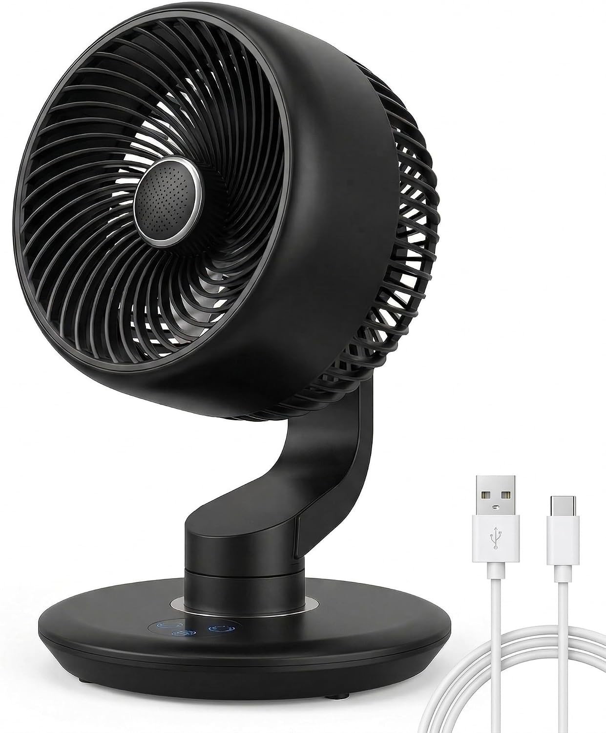 GAIITIR Desk Fan for Office,Oscillating Air Circulator Fan,30dB Quiet,12H Runtim gallery