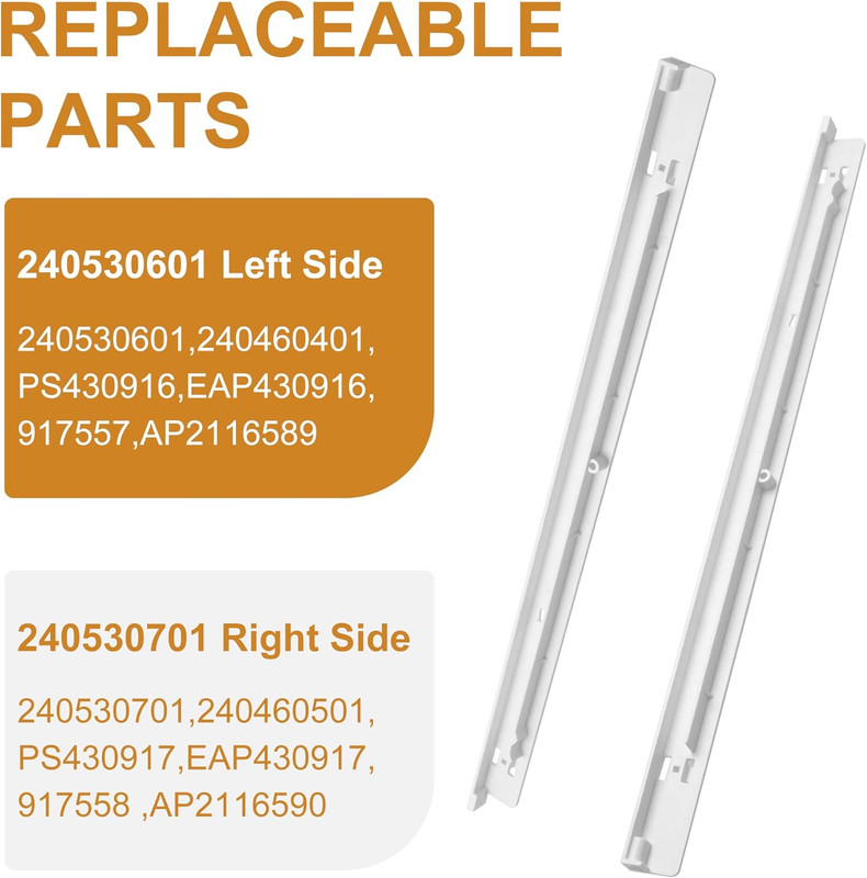 Refrigerator Drawer Slide Rail Set for Kenmore & Frigidaire Replacement gallery