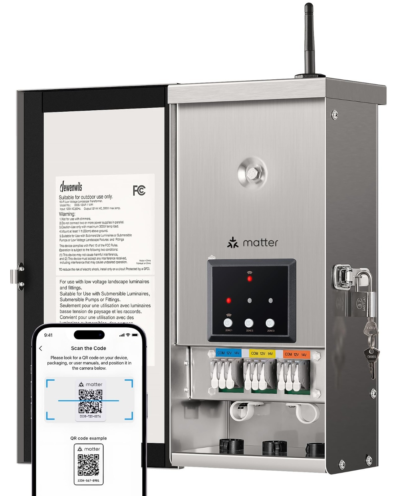 DEWENWILS 300W Matter Smart Low Voltage Transformer 3 Independent Zones gallery
