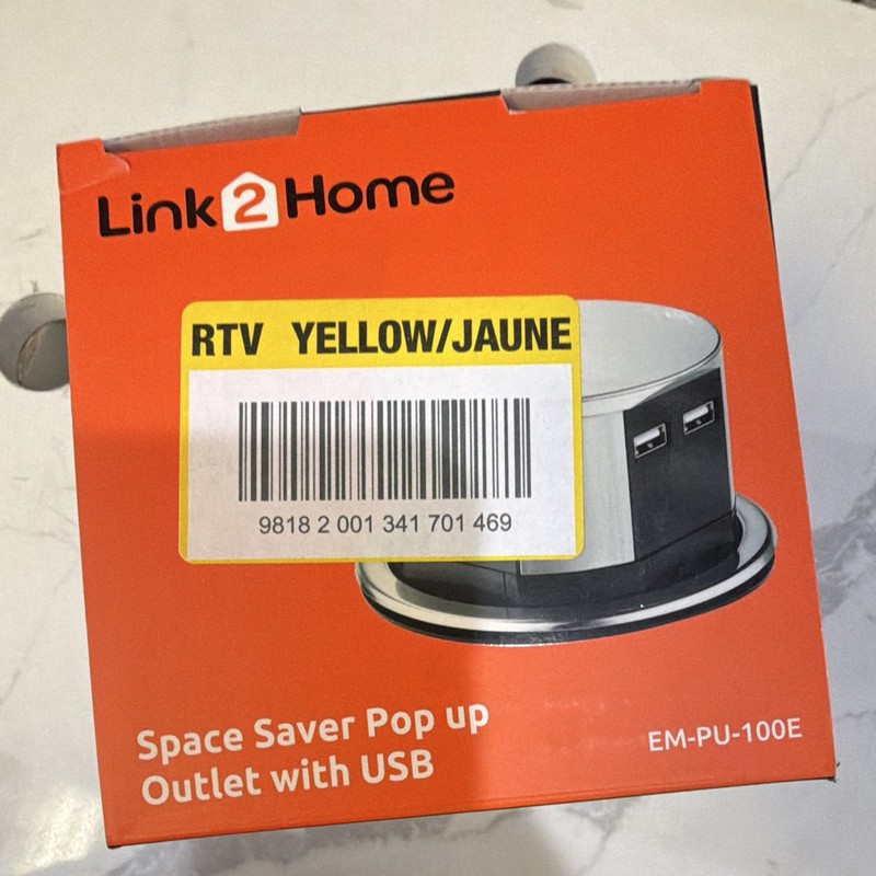 Link2Home Pop Up Outlet, 3 Outlets, 2 USB Ports, Splash Proof, EM-PU-100E gallery