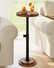 Height Adjustable Drink Table, Small Round Side Table, Pedestal Martini Table…