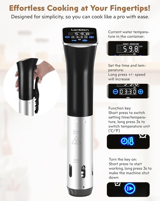 Anova Culinary Sous Vide Precision Cooker Pro, 1200 Watts, Black and Silver gallery