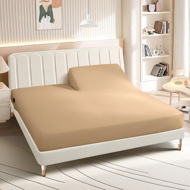 Split Top King Fitted Sheet Only for Adjustable Beds, Soft Microfiber Split gallery