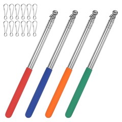 4-Pack 3.94Ft/1.2M Telescopic Flag Pole with Clips Red/Blue/Orange/Green