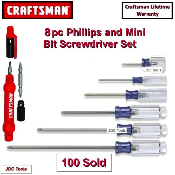 CRAFTSMAN 8 pc Phillips Screwdriver Set New 6 17 41 28 23 5 8 10 gallery