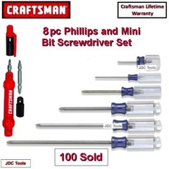 CRAFTSMAN 8 pc Phillips Screwdriver Set New 6 17 41 28 23 5 8 10