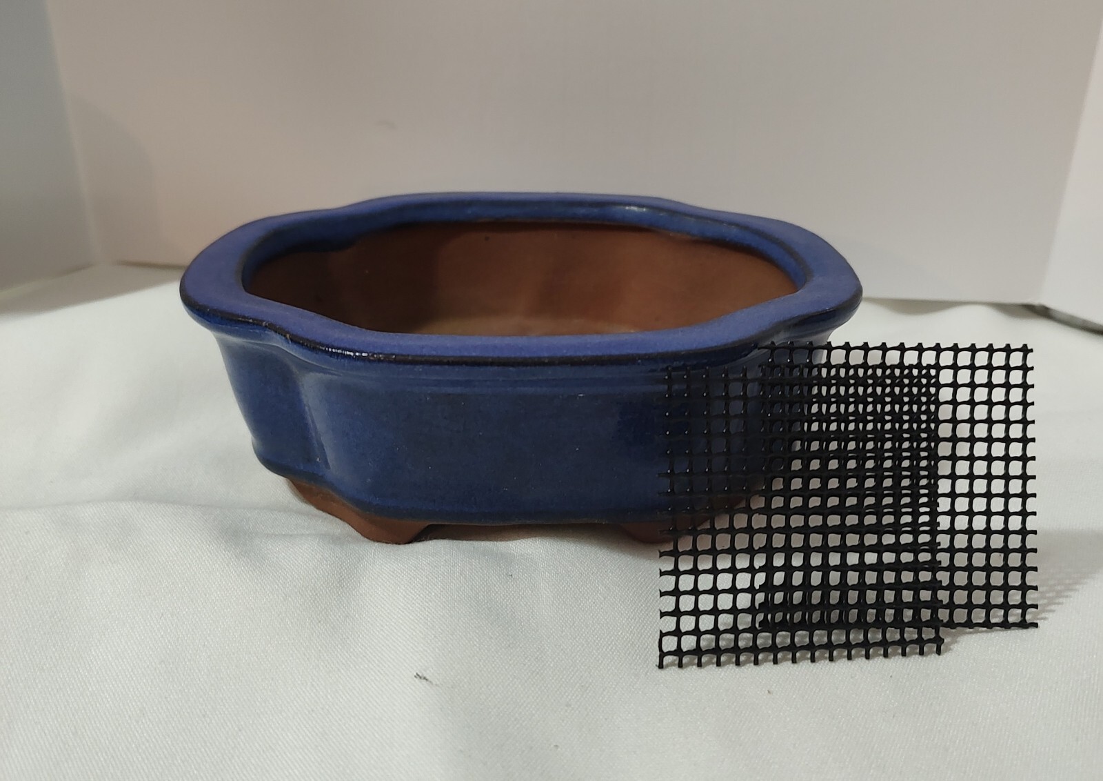 Bonsai Pot, Blue Rectangle, Oval . 5"x6"x1.5" Comes With Drainage Screen. gallery