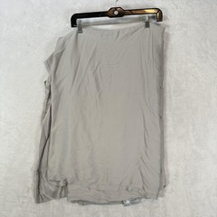 Cozy Earth Flat Sheet Twin Gray Solid Bamboo Viscose Embroidered Logo Modern