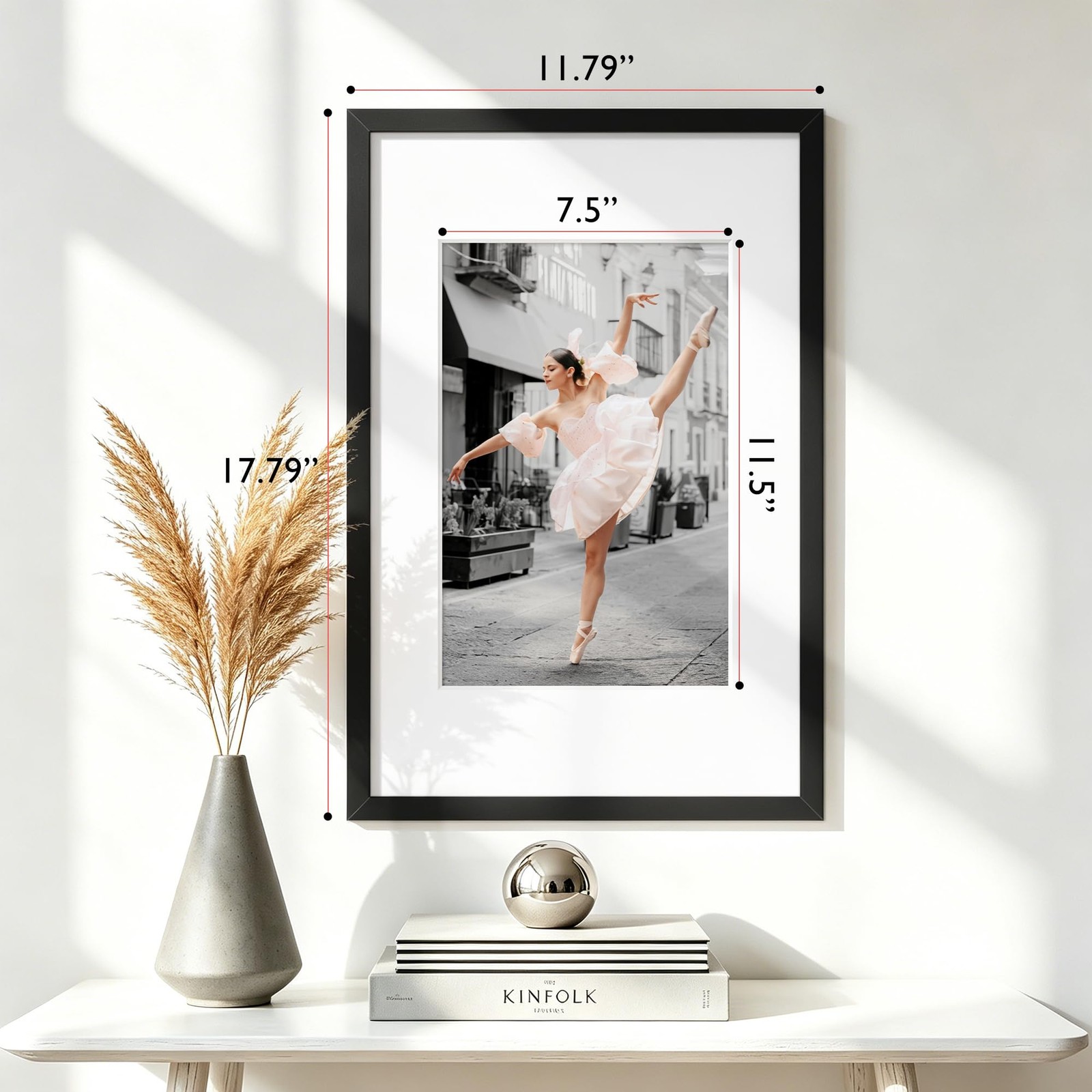11x17 Picture Frame Set 5 HD Plexiglass MDF Wood Black Wall Gallery gallery