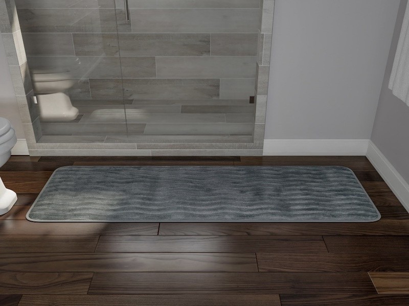 Lavish Home 24 X 60 In Extra Long Memory Foam Bath Rug Mat Platinum Grey 67-11-P gallery