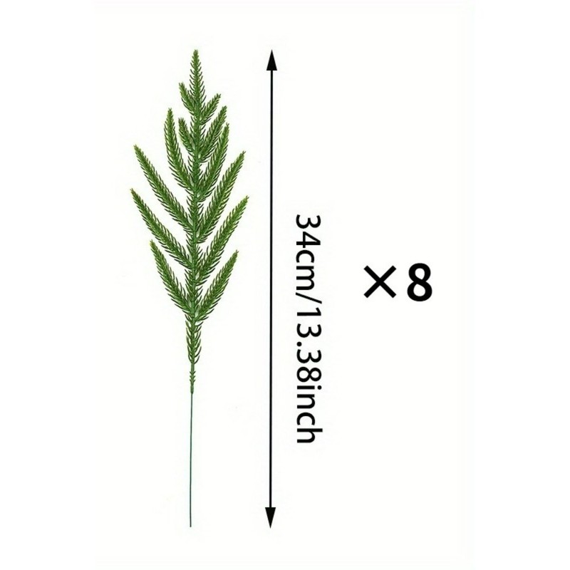 8pcs Norfolk Pine Greenery Stems Artificial Pine Branch Holiday Craft Vase Decor gallery
