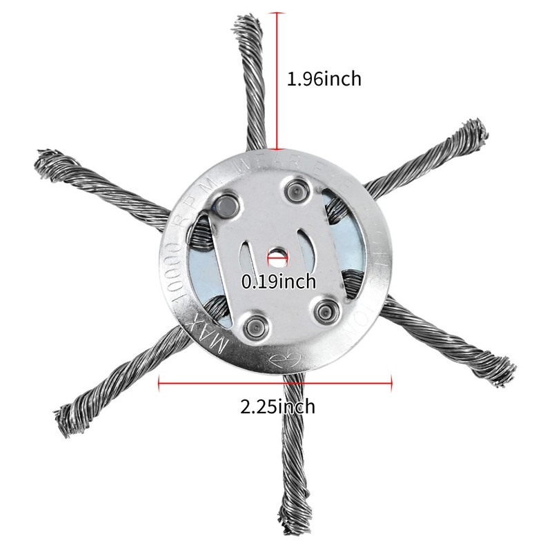 Universal Trimmer Head Grass Tools Steel Wire Wheel Garden Weed Brush Lawn Mower gallery
