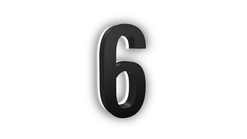 5" ABS-Polymer Backlit LED 5000K Illuminated Address Numbers, Modern Look Number gallery