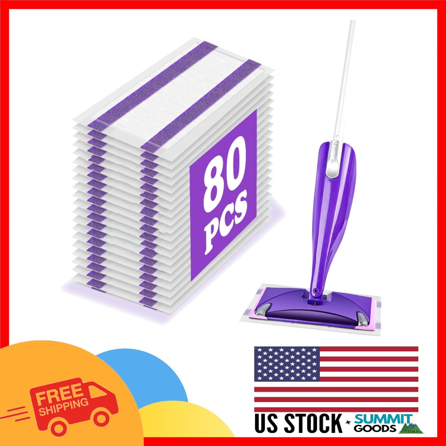 80 Count Super Absorbent Mop Pad Refills for WetJet Spray Mop - 4 Layers Thick gallery