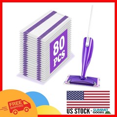 80 Count Super Absorbent Mop Pad Refills for WetJet Spray Mop – 4 Layers Thick