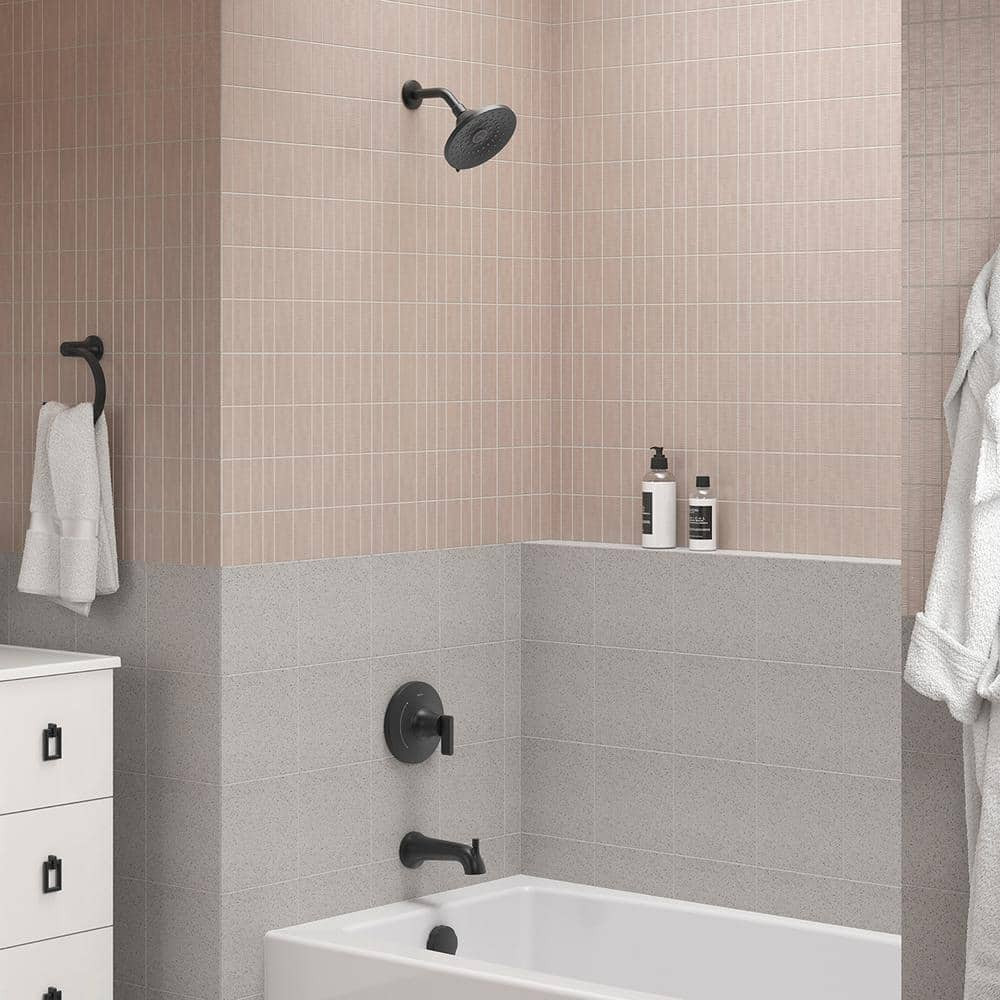 KOHLER Setra Single-Handle Tub and Shower Faucet in Matte Black Valve Included gallery