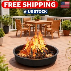 Fire Pit Ring, Easy Assembly 8-Piece Iron Sheet, Versatile Abo Smokeless 36-Inch