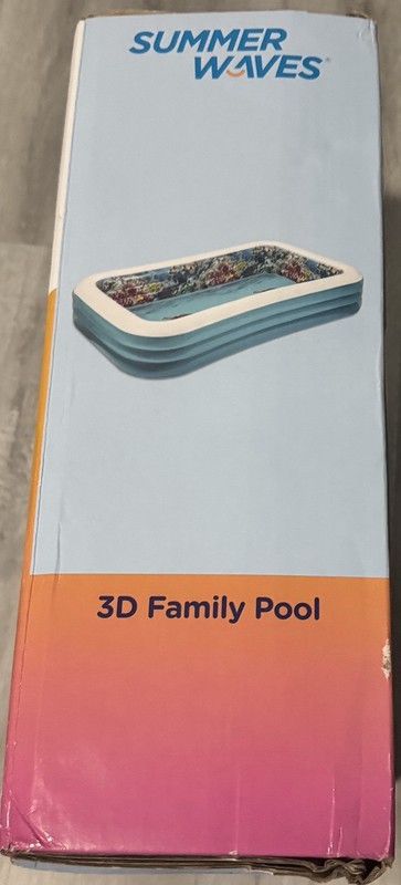 Summer Waves 3D Action Inflatable Pool 6'3"x3'6"x18" 110 Gal with 3D Goggles gallery