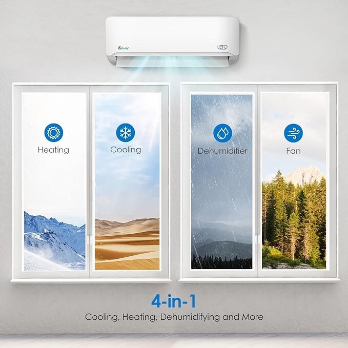 12000 BTU Ductless AC Mini Split Air Conditioner and Heat Pump 20 SEER 110 VOLT gallery