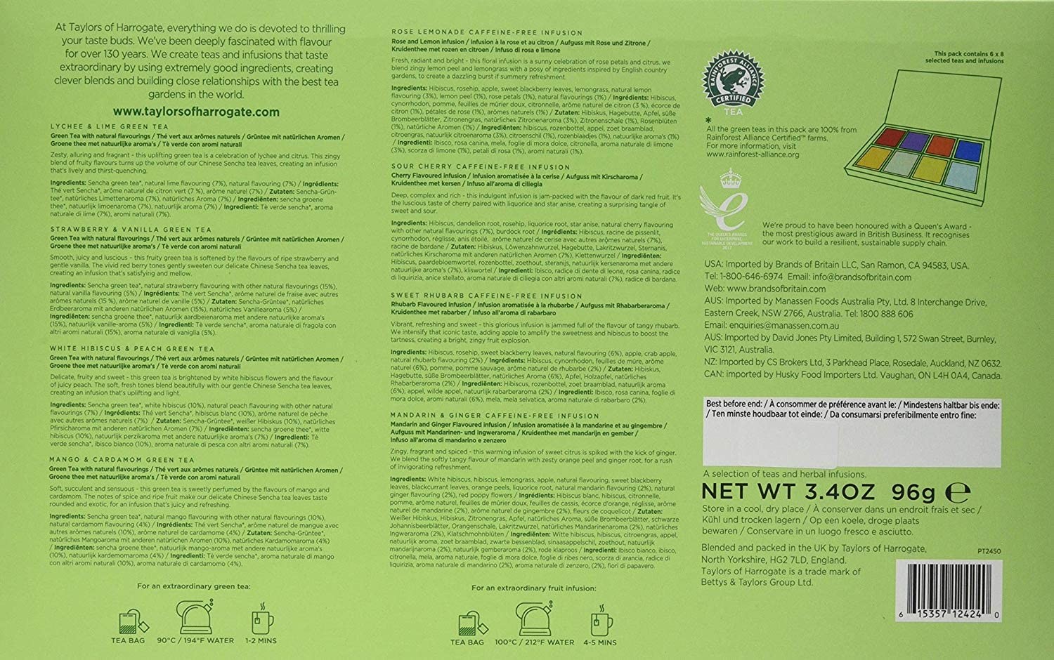 Green Tea & Herbal Infusions Variety Box, 48 Count gallery