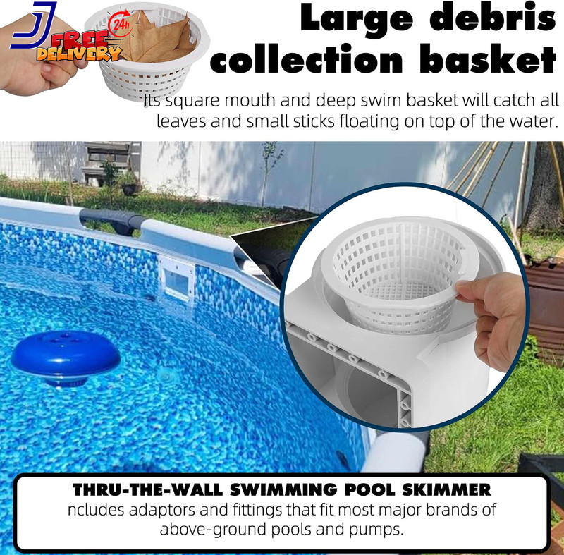 Complete Set Universal Fit above Ground Pool Skimmers White Pool Accessory Kit gallery