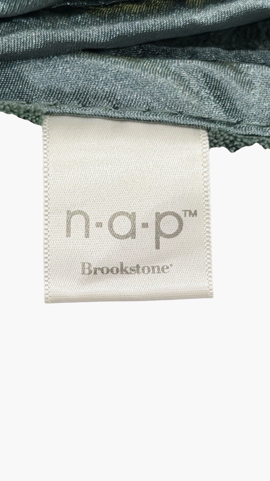 HTF Brookstone NAP Forest Green Throw Blanket Satin One Layer Travel “48x35” gallery