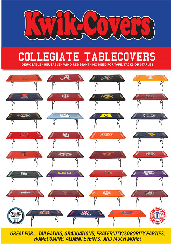 Kwik-Covers College Rectangular Fitted Plastic 6' & 8' Table Covers gallery