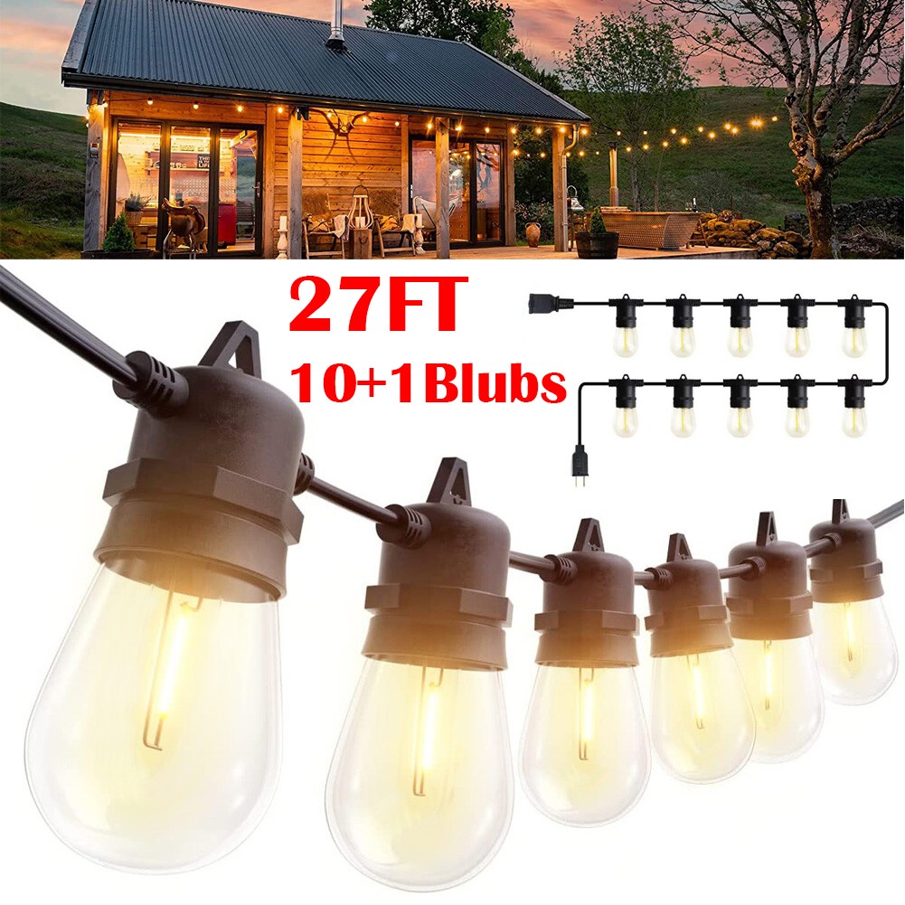 27ft String Lights S14 LED Warm Shatterproof IP65 for Outdoor Garden Patio Yard gallery