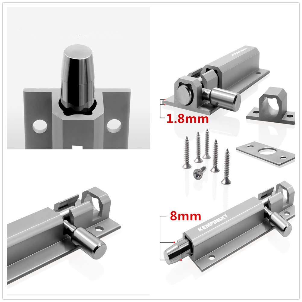2PCS Door Security Slide Latch Lock Barrel Bolt Solid Aluminium Alloy to Keep gallery