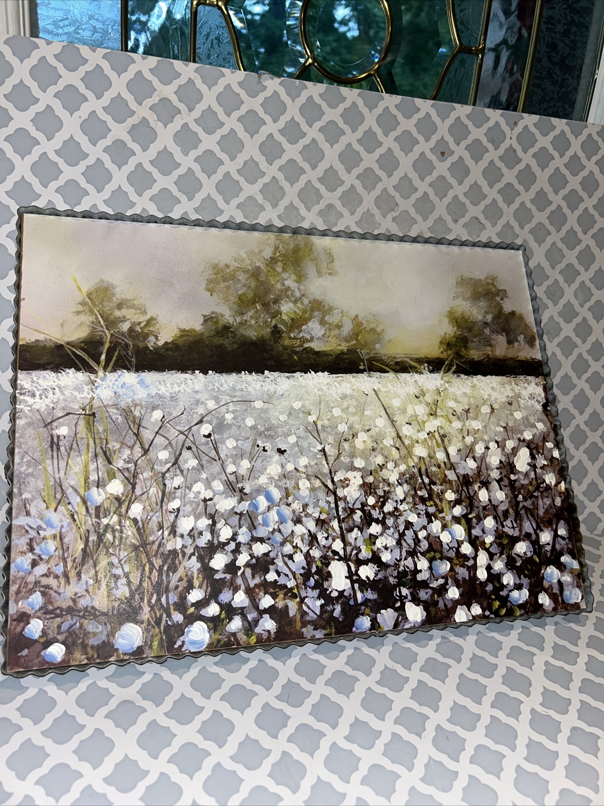 ORTC Cotton Patch Painting In METAL Frame WALL Art -11.75”x 15.5”x1” gallery