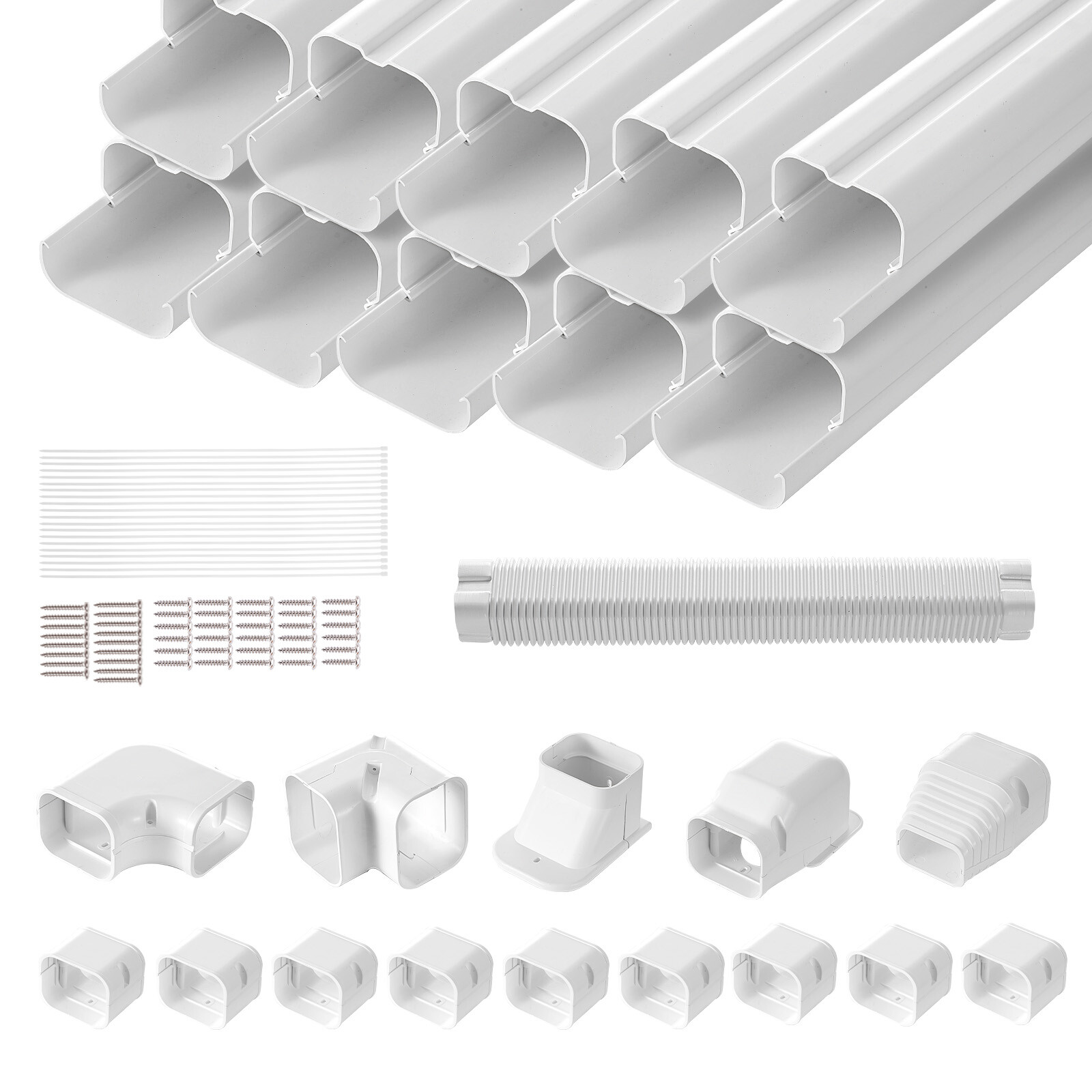 3" W 17.7ft Line Set Cover Kit for Mini Split Central Air Conditioner Decorative gallery