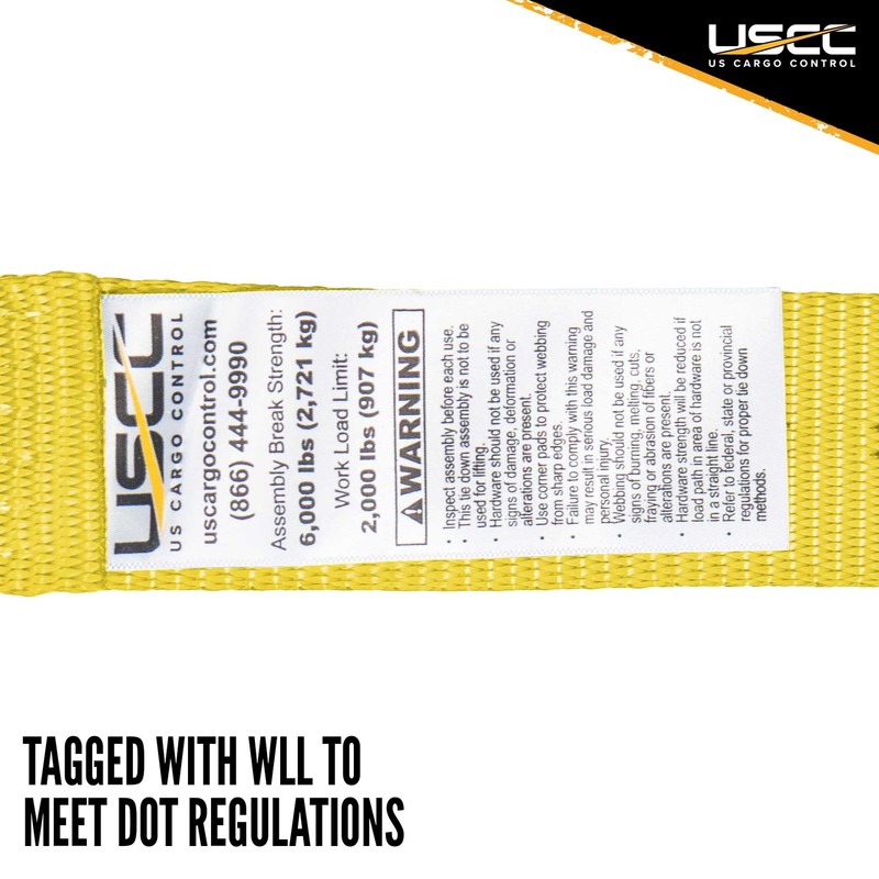 USCC 2" X 30 Ratchet Strap w/Snap Hook - Yellow gallery