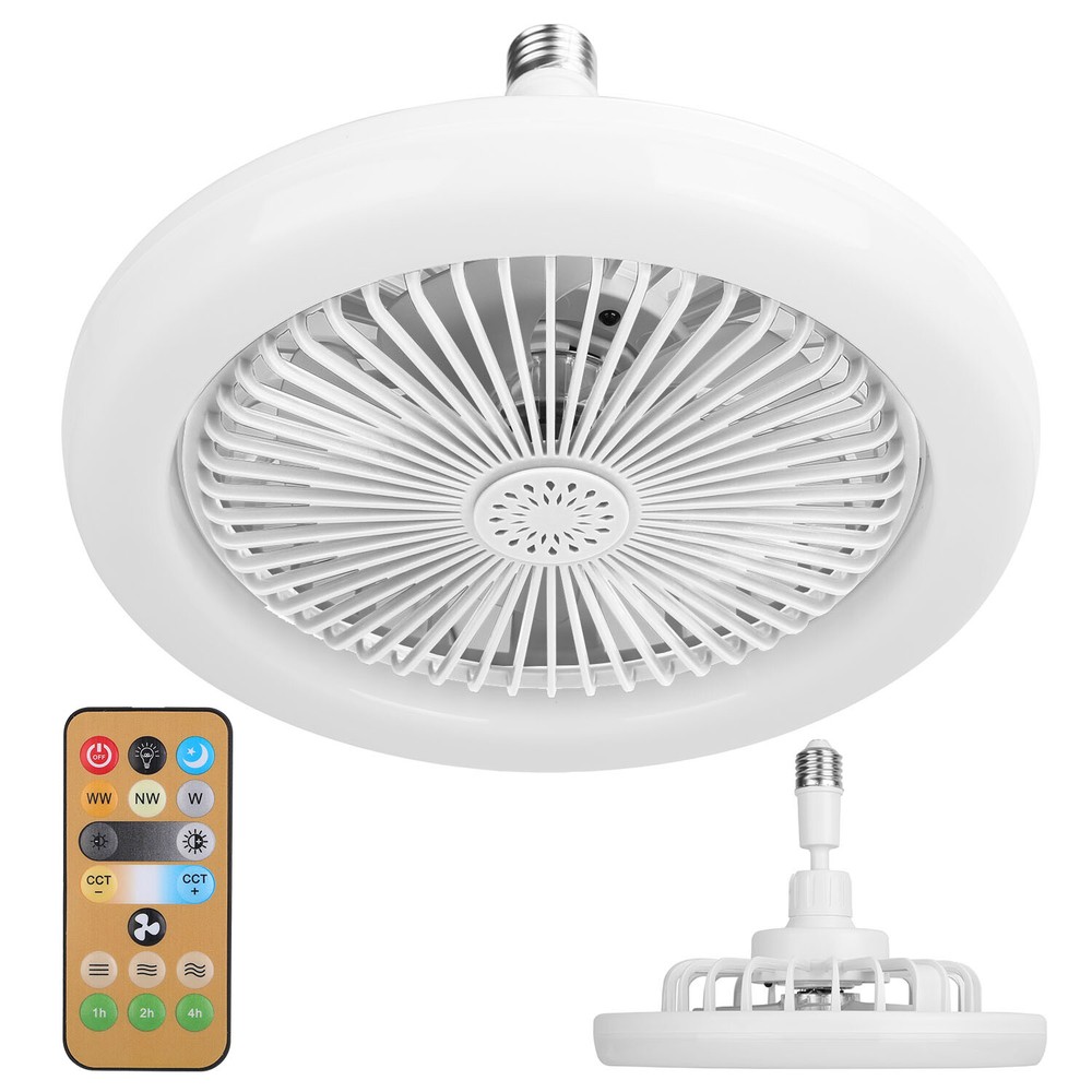 Modern LED Ceiling Fan with Light E27 Adjustable Bedroom Living Room Fan Lamp US