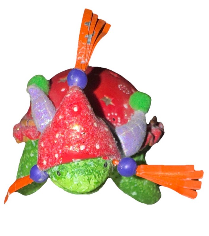 Whimsical Green Sea Turtle Red Shell With Beanie & Scarf Ornament Krinkles? gallery