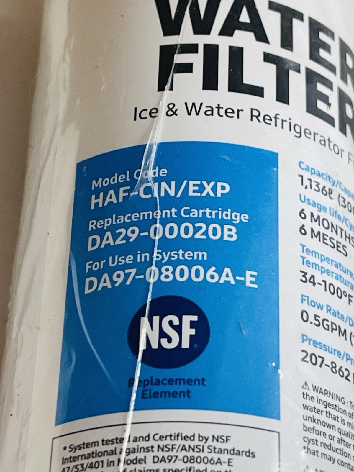 New Samsung DA29-00020B HAF-CIN/EXP Replacement Refrigerator Fresh Water Filter gallery