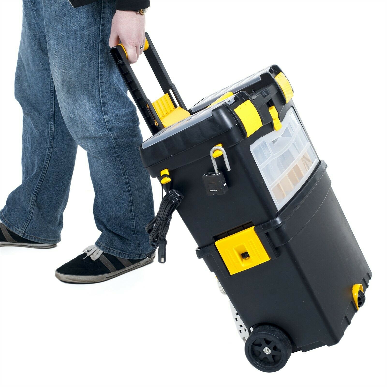 24.5" Portable Rolling Tool Box on Wheels Cart Organizer Storage Bin Deluxe gallery
