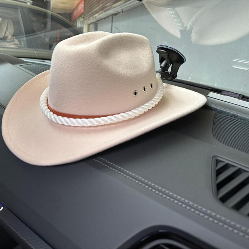 Car Hat Mount Cowboy Hat Holder Suction Cup Rope Dashboard SUV Truck Accessory gallery