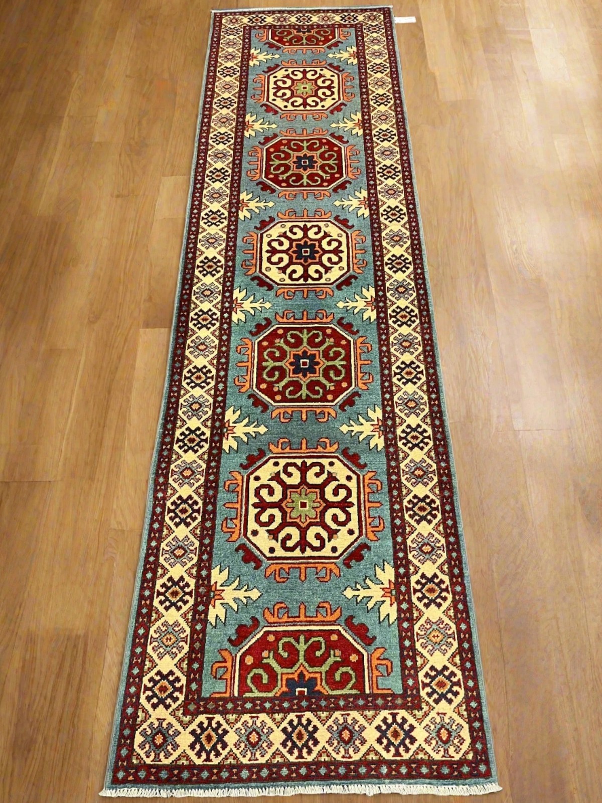 Kazak Tribal 2' 9"X10 Handmade Wool Runner Rug # 12983 gallery
