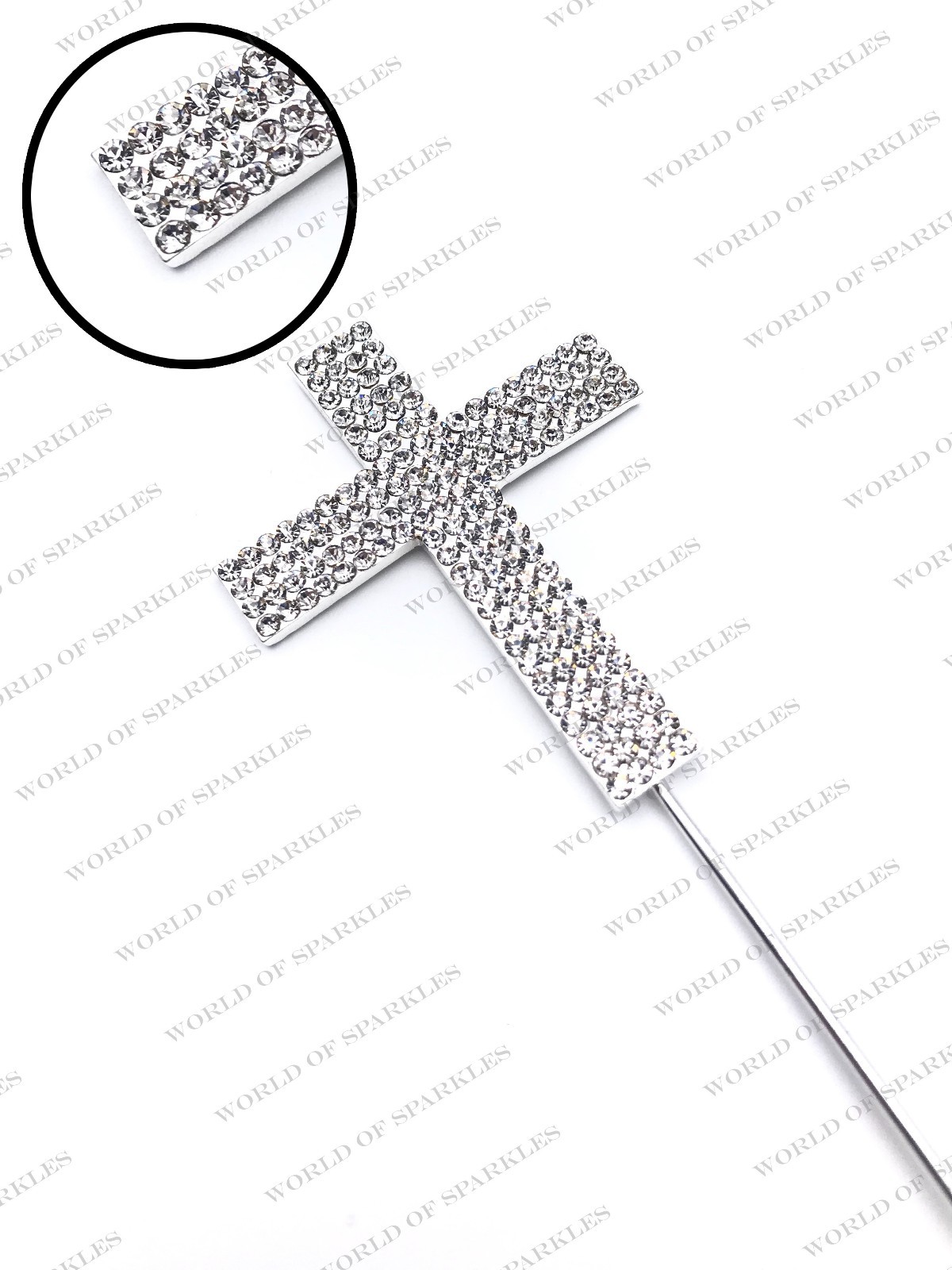 4 Row Diamante Cross Cake Topper Silver Holy Communion Christening Decoration D6 gallery