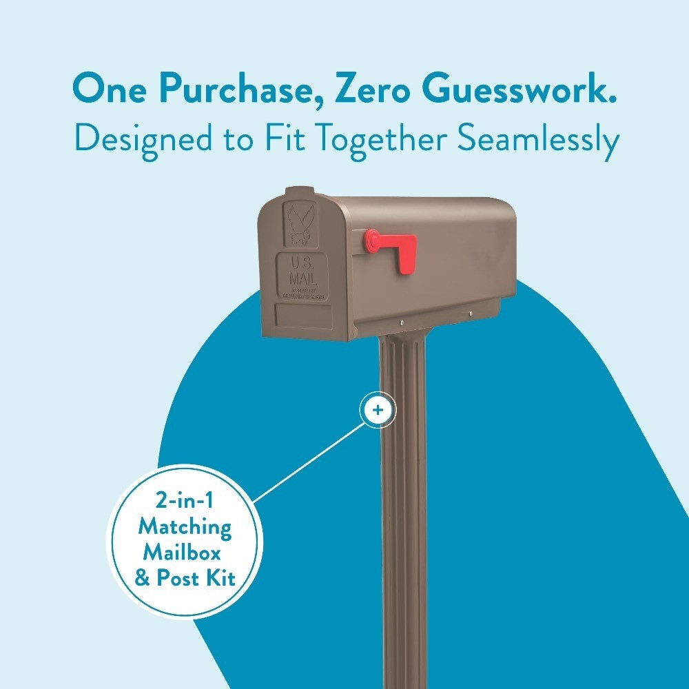Medium Mocha Mailbox and Post Kit with Plastic Construction gallery
