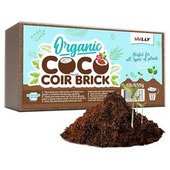 Compressed Coco Coir 1.4 LBS Brick Coconut Soil with Low EC & PH Balance