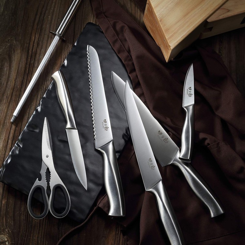 Knife Set, 8 Piece German Stainless Steel Hollow Handle Manual Knife Sharpene... gallery