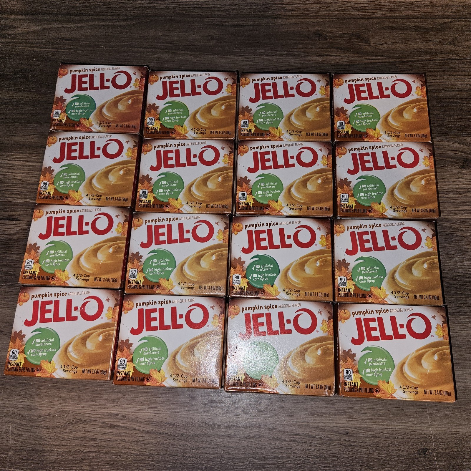 Jell-O Pumpkin Spice Instant Pudding Pie Filling Dessert 3.4oz 16 Boxes 07/26 gallery
