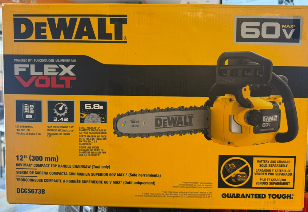 DCCS673B DEWALT Compact 12 Inch Top Handle Chainsaw (Bare) SMALER THAN DCCS674B