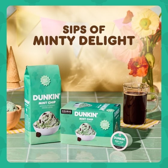 Dunkin’ Mint Chip Artificially Flavored Coffee, Ground Coffee, 11 oz Bag gallery